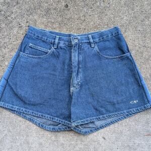 OP Ocean Pacific Vintage 90s Y2K Surf Wear Denim Stripe Short Shorts Size 5 29x3